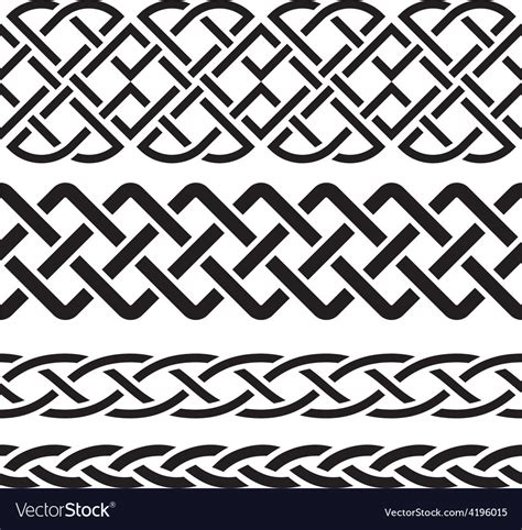 Set Of Celtic Pattern Borders Royalty Free Vector Image