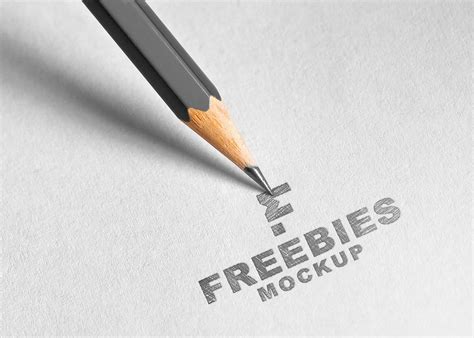 Pencil Sketch Freebies Logo Mockup - Freebies Mockup