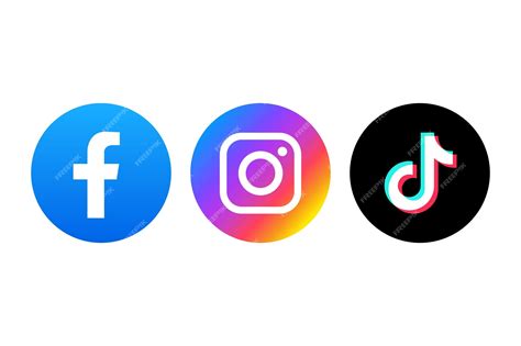 Icono De Facebook Instagram Y Tiktok Vector Premium