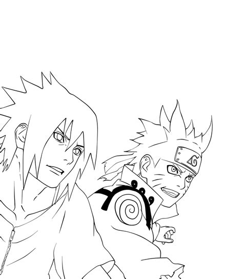 Sasuke And Naruto Lineart By Cheeryy On Deviantart