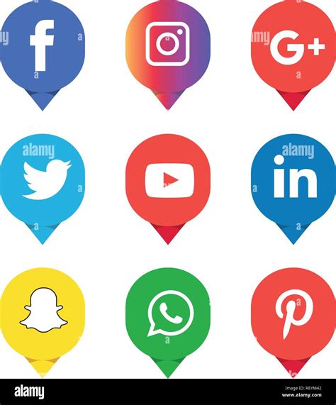 Social Media Icons Set Logo Vector Illustrator Facebook Instagram