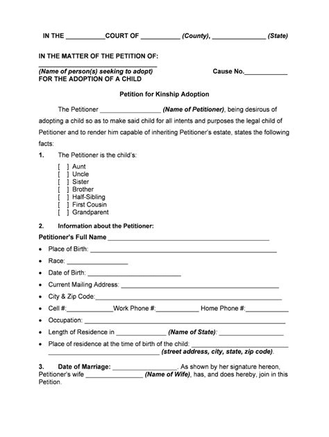 Petition For Adoption Form Pennsylvania Fill Online Printable