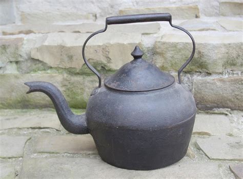 Large Cast And Wrought Iron Tea Kettle Zachary Miller Antiques