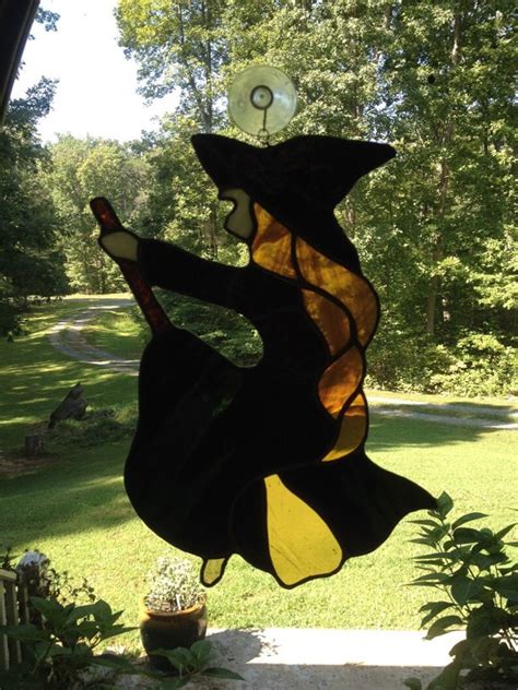 Stained Glass Iridescent Witch Etsy