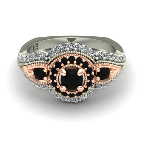Black Diamond Engagement Ring Vintage By Charlesbabbdesigns