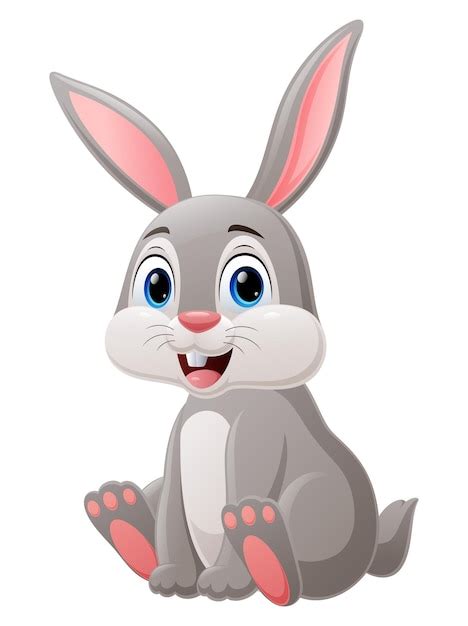 Premium Vector Cute Little Rabbit Cartoon Sitting