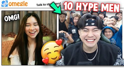 i hired 10 hype men on omegle ometv her reaction was priceless youtube