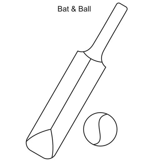 Cricket Ball And Bat Coloring Page Download Print Or Color Online