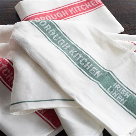 Borough Kitchen Irish Linen Tea Towel Red