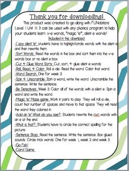1st Grade Phonics Silent e Words by Teaching with Katie Nicole | TpT