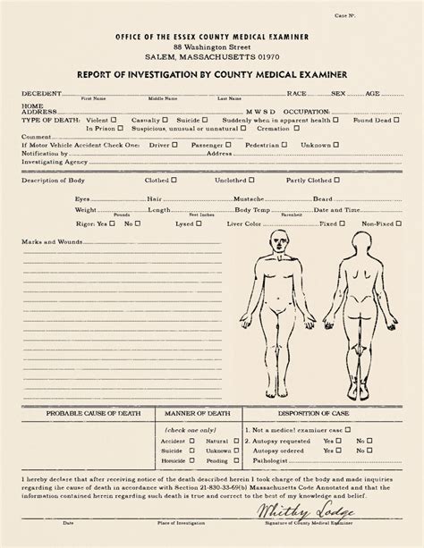 25 Images Of Sample Autopsy Report Blank Template Gieday In Blank