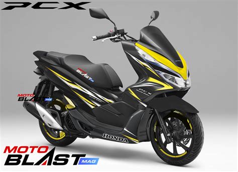 Modifikasi honda pcx lokal pakai upside down, terlihat via warungasep.net. Modifikasi Striping PCX 150 Black deluxe | MOTOBLAST