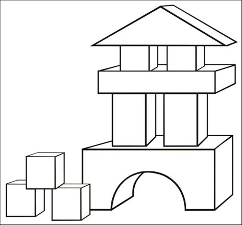 Blocks Home Toys Coloring Page Coloring Pages