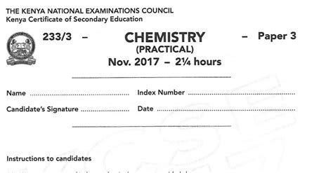 How To Pass Chemistry Kcse Exams In Kenya And Past Papers Kenyayote