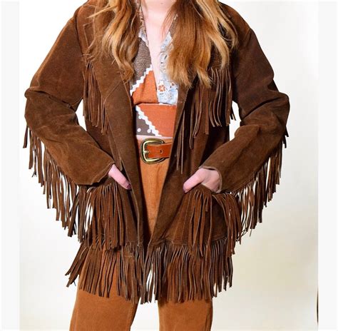 1960s Rare Vintage Brown Fringe Leather Easy Rider Jacket Womens Size