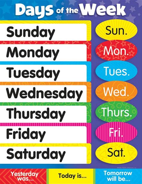 Printable Days Of Week Chart Get Your Hands On Amazing Free Printables