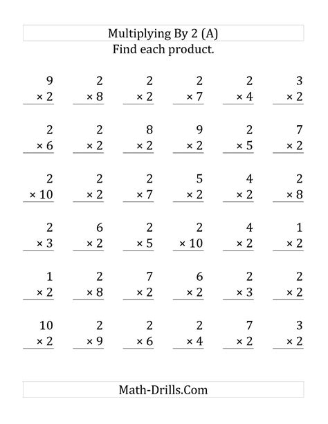 Free Printable Multiplication Worksheets 1 5