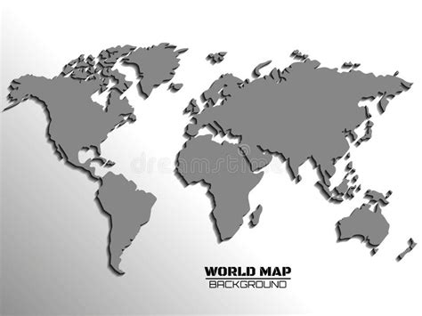 World Map With Shadow Map Of Paper Stock Vector Illustration Of
