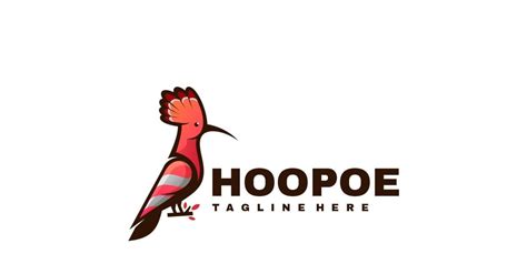 Hoopoe Bird Gradient Mascot Logo 202404 Templatemonster