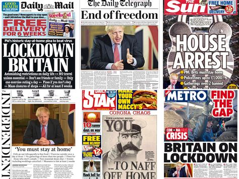 Lockdown Newspaper Headlines A National Emergency What The Papers Say About The Uk S