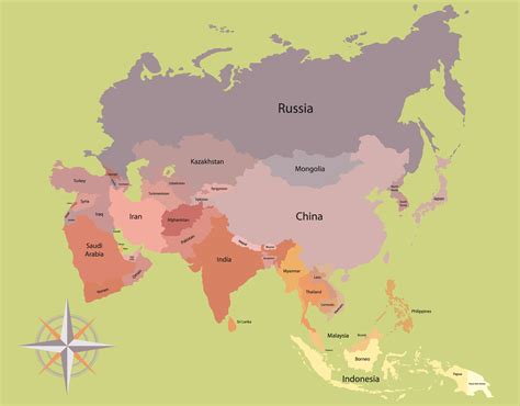 Map Of Asia Guide Of The World