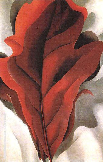 Reproduction Of Large Dark Red Leaves On White 1925 By Georgia Okeeffe