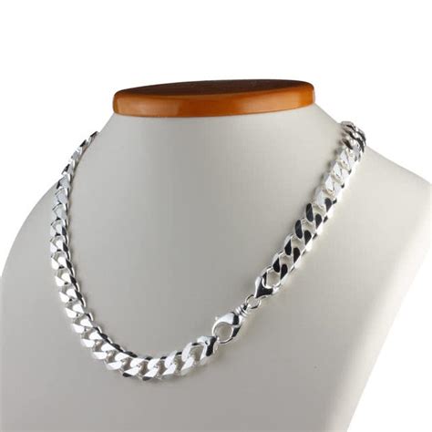 Take the jewellery out, rinse it with water, leave it to dry. Heavy Mens Silver Curb Chain Necklace