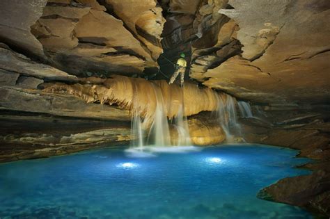 Waterfall At The Rocky River Cave In Tennessee Rocky River Waterfall Travel