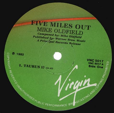 Five Miles Out Virgin Lp Mike Oldfield Worldwide Discography