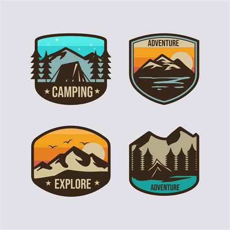 Retro Adventure Camping Logo Design Template 4439150 Vector Art At Vecteezy