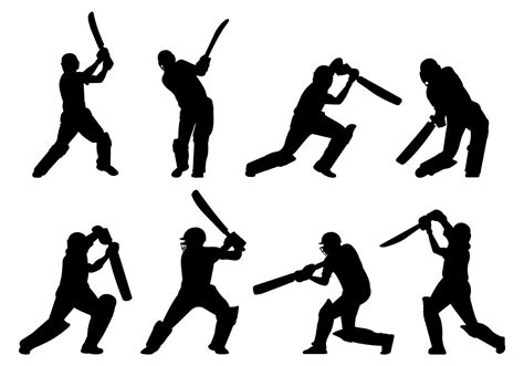 Cricket Player Silhouette Png Clip Art Image Gallery Yopriceville My