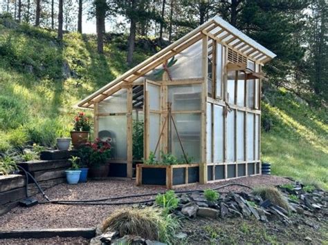 Slant Roof Greenhouse Diy Greenhouse Plans Greenhouse Backyard Farming