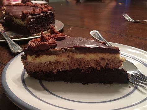This chocolate mousse cake done in layers is a perfect dessert to please the crowd! *the Real* Black Tie Mousse Cake by Olive Garden Recipe ...