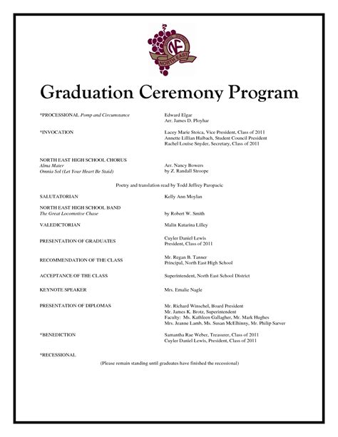 Graduation Program Template Free Nisma Info