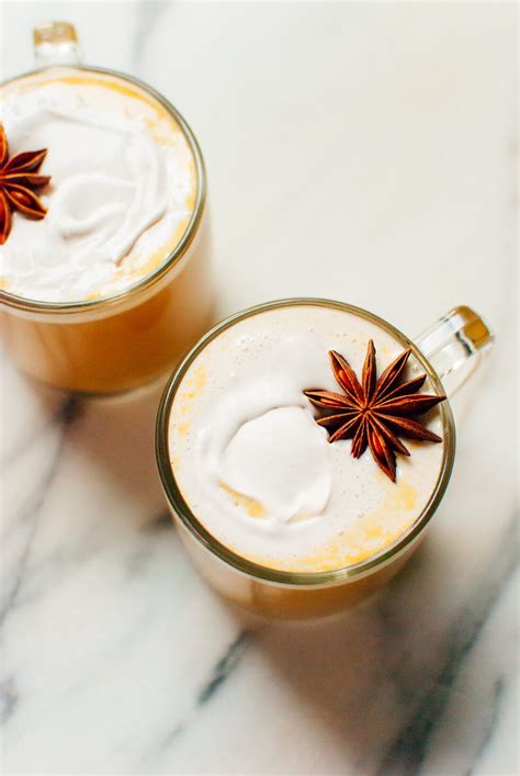 creamy pumpkin spice chai lattes made with real ingredients only 90 calories homemade pumpkin