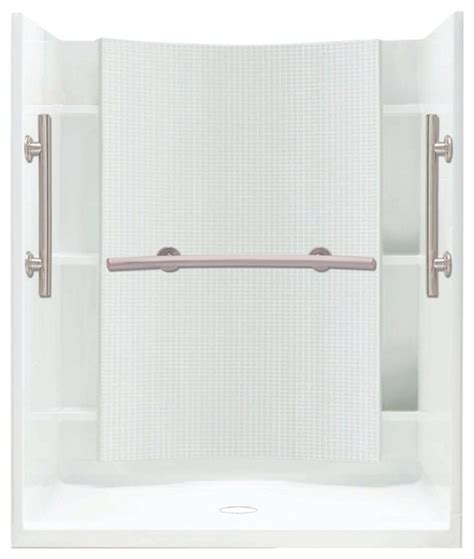 There's the regular water features of overhead monsoon shower, hand riser shower and back jets plus the healthy and relaxing steam room function too. Sterling Accord 36"x48"x75.75" Vikrell Alcove Shower Kit ...