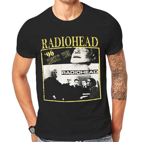 Radiohead T Shirt Uk Rock Band Black Tee New Cool Graphic Print Unisex