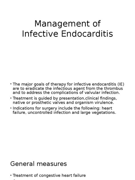 Management Of Infective Endocarditis Pdf Diseases And Disorders