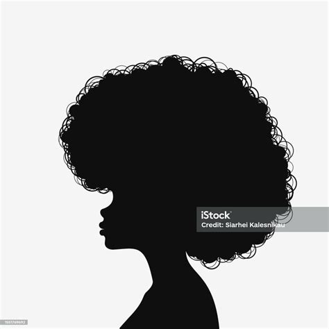 Profil De Femme Afroaméricaine Silhouette Noire Illustration