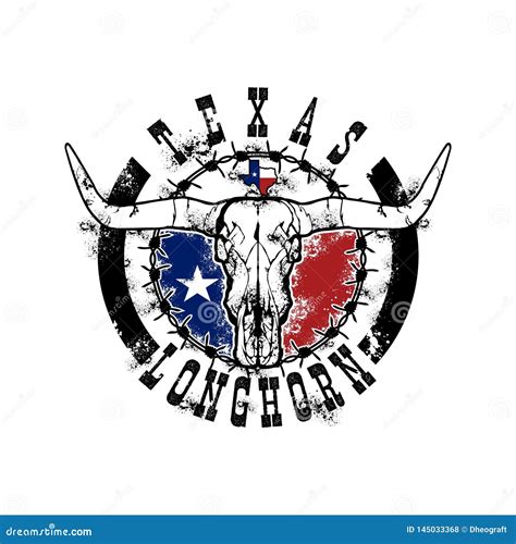 Native Texas Longhorn Emblem Logo Stock Vector Illustration Of
