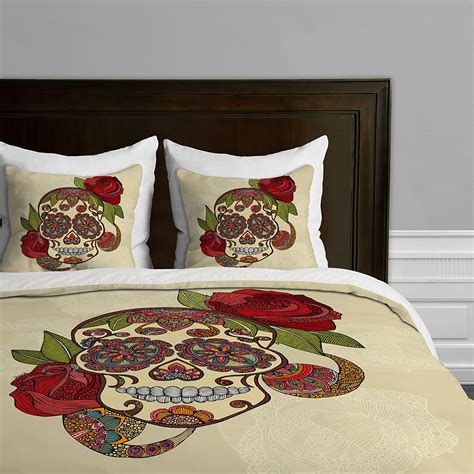 Deny Designs Valentina Ramos Sugar Skull Duvet Cover Queen