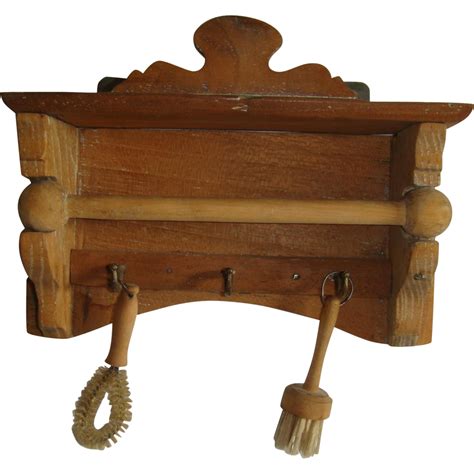 When you get to the end of the row, you may have a space between the hanging cabinet and the wall. Old hanging kitchen shelf with towel rail @rubylanecom # ...