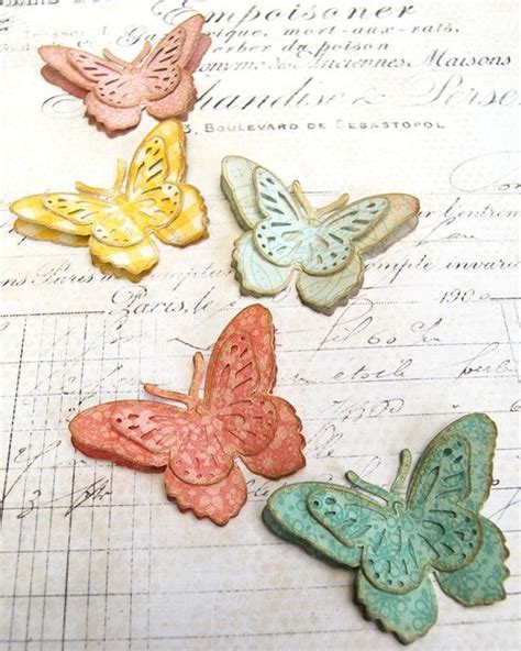 Items Similar To Butterflies Xl Pretty Mix Handmade Embellishments On