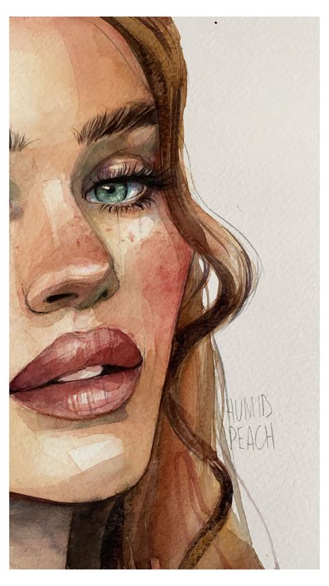 Watercolor Art Face Watercolor Portrait Painting Portrait Drawing