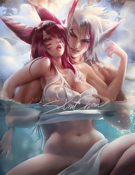 Rule 34 Breast Grab Couple Fur Heart Hot Spring League Of Legends
