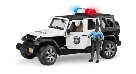 Bruder Jeep Wrangler Rubicon Police Vehicle With Policeman And