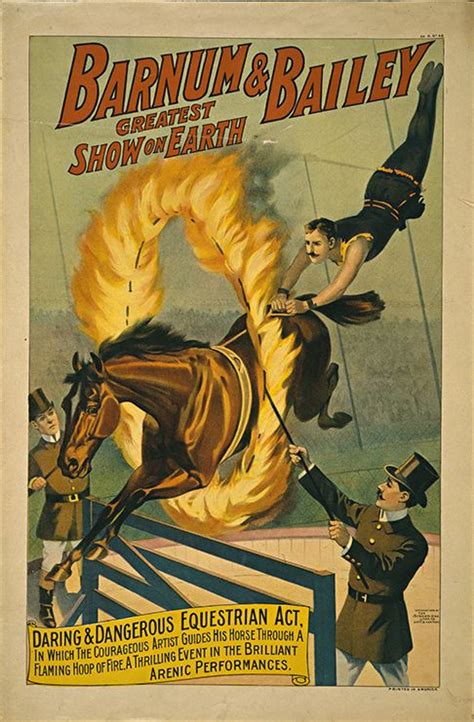 Barnum Bailey Equestrian Act Vintage Circus Poster Museum Outlets