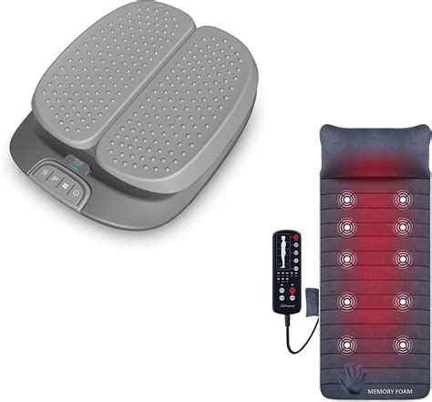 snailax memory foam massage mat with heat 6 therapy heating pad 10 vibration motors