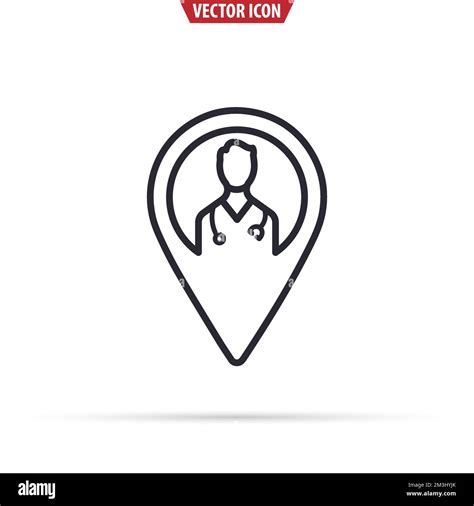 Icono De Ubicación Del Servicio Médico Concepto De Salud Pin Médico