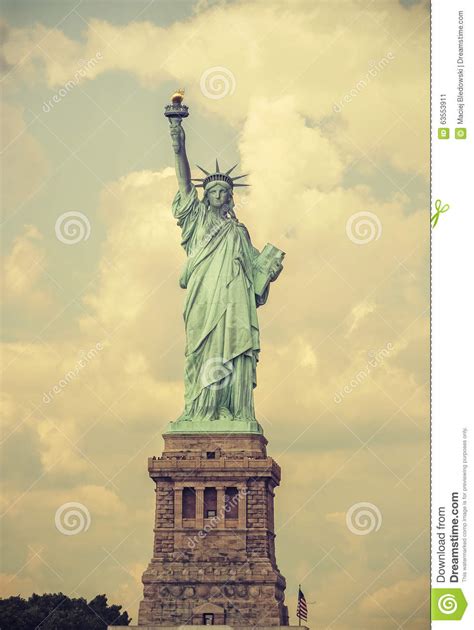 Vintage Toned Statue Of Liberty Nyc Usa Stock Image